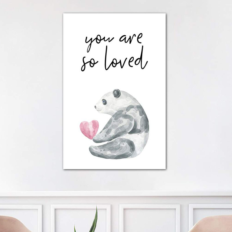 You Are So Loved Panda Watercolour - Wrapped Canvas Print, 101.6 cm H x 66.04 cm W x 1.91 cm D