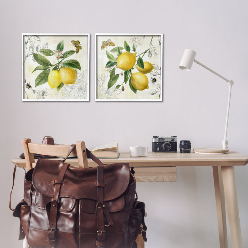 "Distress Country Lemons" par Nan 2 - Pièces sur toile, H 17 po x l 17 po