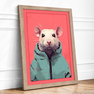 Rat In Turquoise Modern - Print