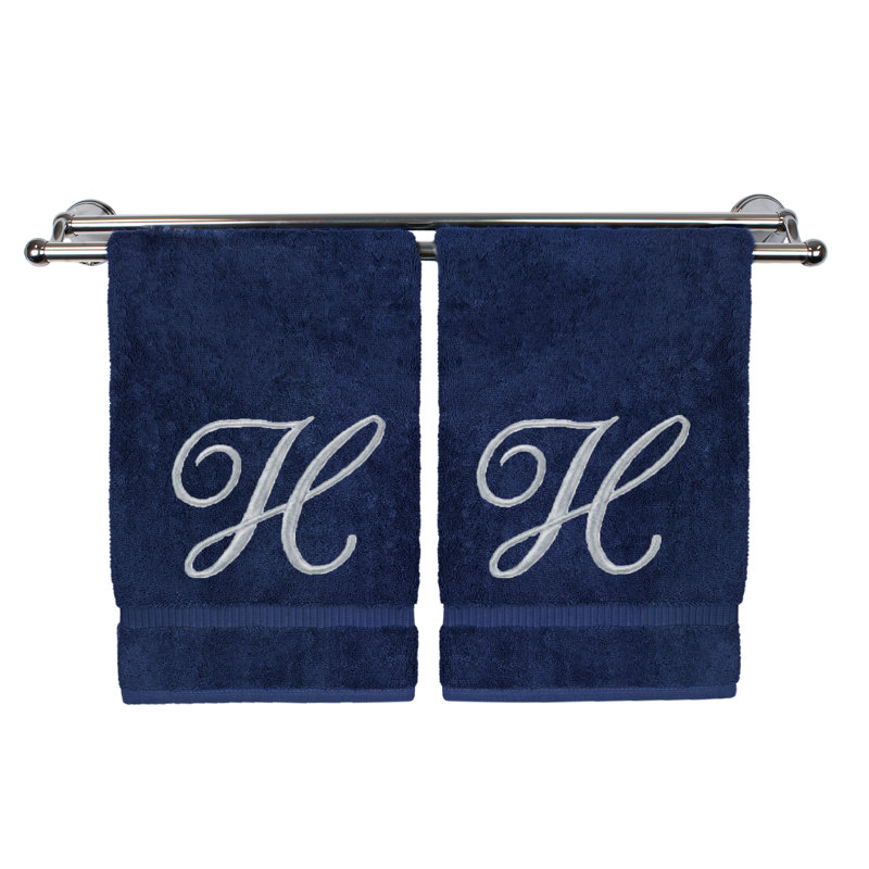 Super Plush Washcloth, Navy/Silver, H