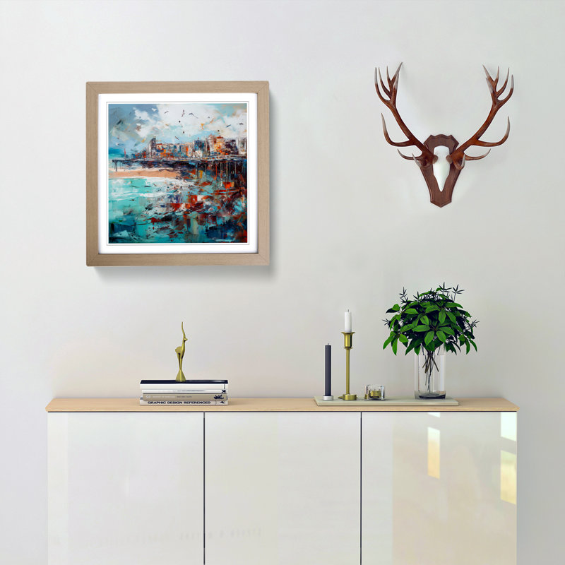 City of Brighton Abstract Expressionism No.1 - Framed Print, Oak