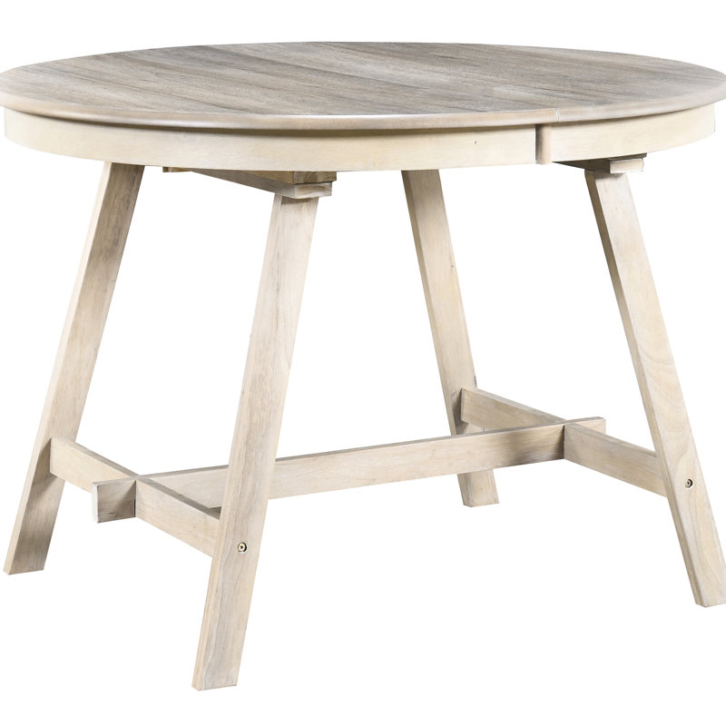 Table de salle à manger en bois naturel lavable pour les réunions de famille rondes extensible en couleur - processus d'assemblage facile