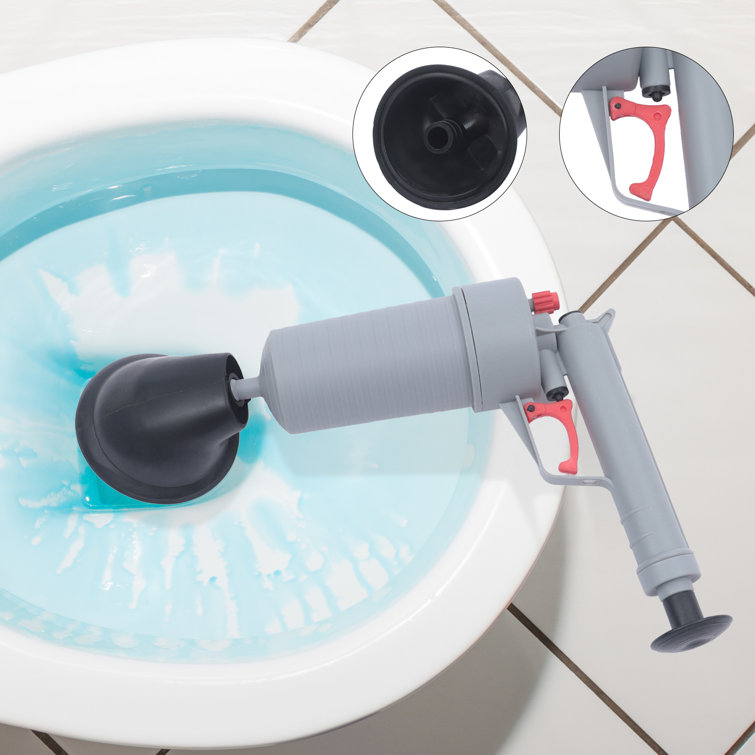 Toilet Plunger, Drain Clog Remover Tools, Powerful High Pressure Air Drain  Blaster Gun with Real-Time Barometer, Stainless Steel Toilet Clog Remover  for Toilet Bathroom Sewer Clogged Pipe Floor Drain $44.96, FREE FOR