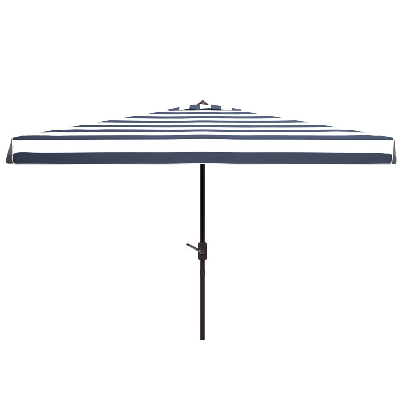 Parasol de plage inclinable 118 po Birdie, Bleu marine / Blanc