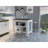 Rockaway 3-Shelf Kitchen Island White and Walnut