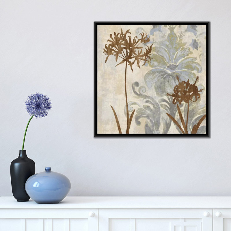 «Floral Oasis II», impression sur toile, H 18 po x l 18 po x P 1,5 po, Toile encadrée noire, Pas de tapis