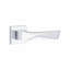 1 Pair Modern Aura Premium Design Door Handles on Square Rose in Satin Nickel Finish with 3" Ball Bearing Hinges and 2.5" Tubular Latch