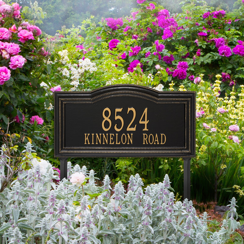 Plaque d'adresse sur 2 lignes Signature Series, Noir, Or, Oui