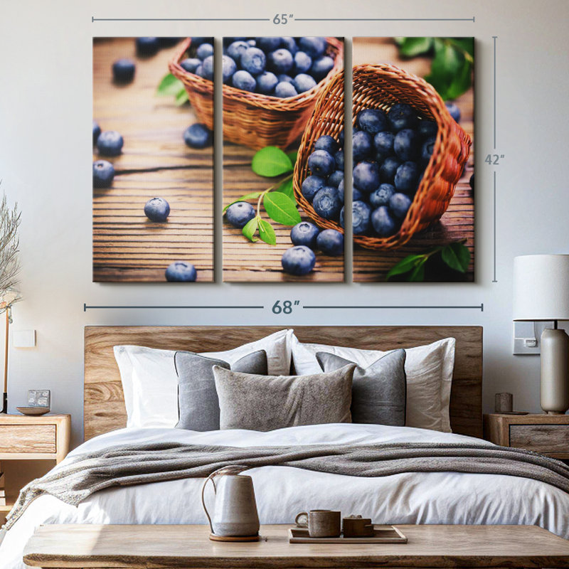 «Blueberries» sur toile, H 42 po x l 65 po