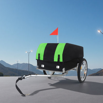 Remorque de cargaison de vélo robuste avec housse imperméable amovible - capacité de 88 lb, roues tout-terrain de 16 po