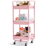3-Tier Rolling Cart, Utility Cart with Wheels,Metal Cart,Bathroom Cart,Salon Trolley Cart,Kitchen Storage Cart