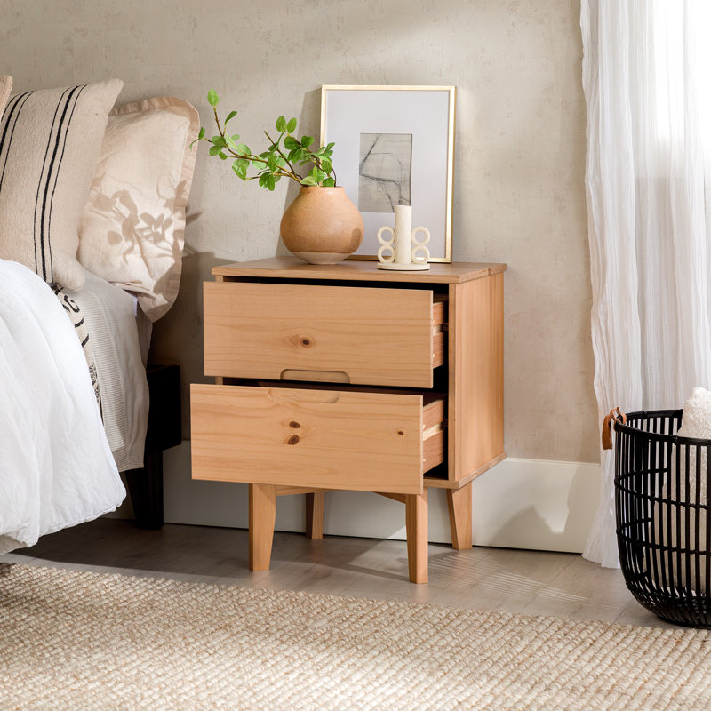 Ulti Solid Wood Bedside Table, Natural Pine