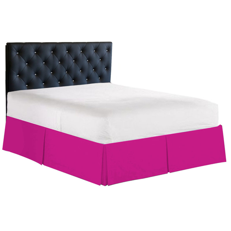 Jupe de lit sur mesure en microfibre à densité de tissage 1500, Rose millennial, Très grand lit