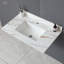 Comptoir de meuble-lavabo en marbre 37 po avec lavabo encastré et dosseret de 4 po, blanc de Carrare, trou de robinet pré-percé