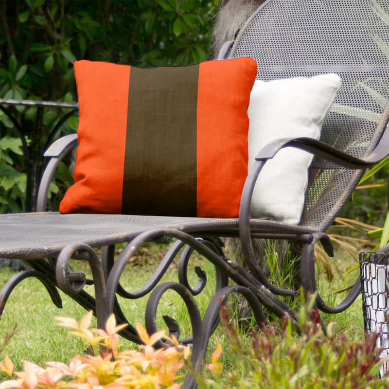 Coussin décoratif d'intérieur/d'extérieur, 20 po x 20 po, Orange / Brun