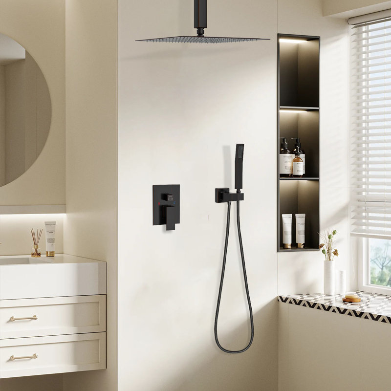 2-Function High-Pressure Rainfall Shower System, Tub Faucet Set