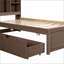 Twin Size Walnut Platform Bed Frame with Bookcase Headboard, USB Port &amp; 2 Drawers – No Box Spring Needed-878294241