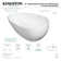 Kingston Brass Arcticstone 67-Inch Solid Surface Egg Shaped Double Ended Freestanding Tub with Drain