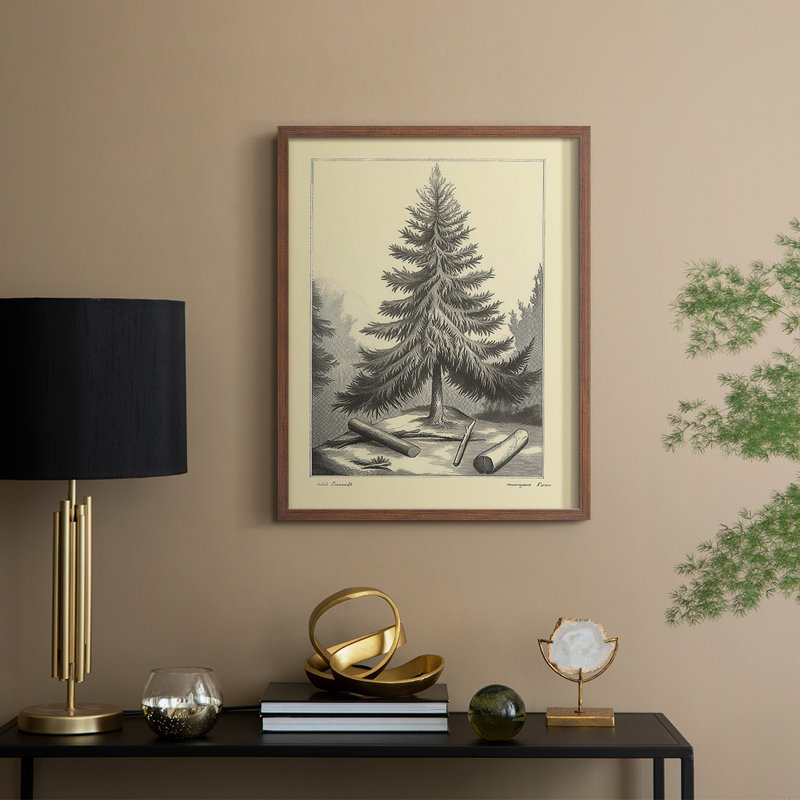 Reproduction d'art encadrée de Noël, H 21 po x l 17 po, Noyer