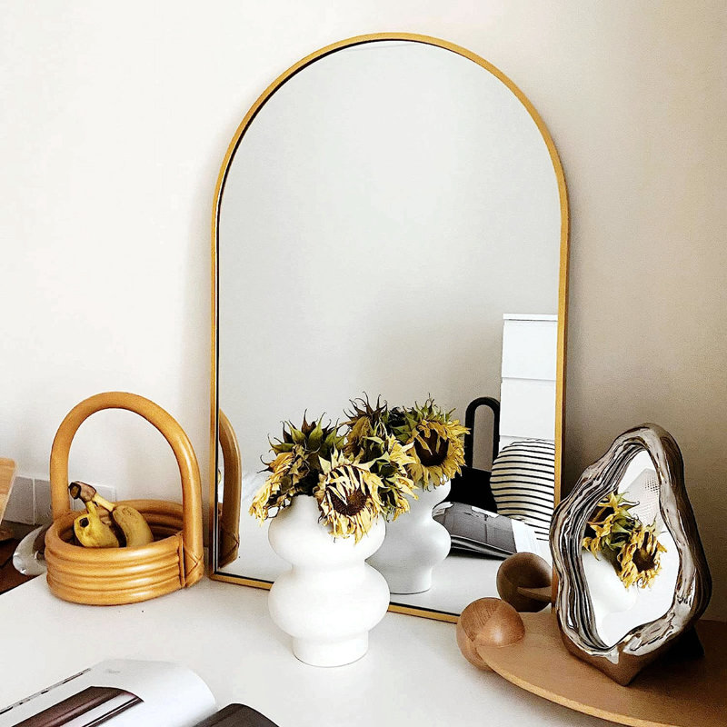 Miroir mural pour salle de bain Norby, Or, 32" x 24"