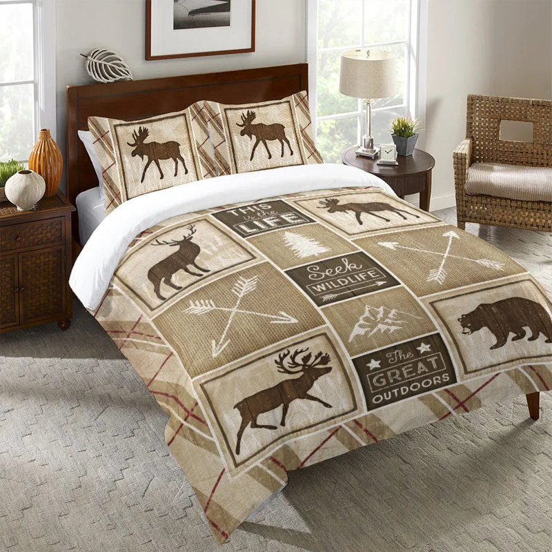 Housse de couette en microfibre Country Cabin, Housse de couette pour lit simple