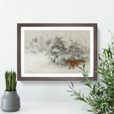 Fox in the Snow Vol.4 by Bruno Liljefors - Picture Frame Painting
