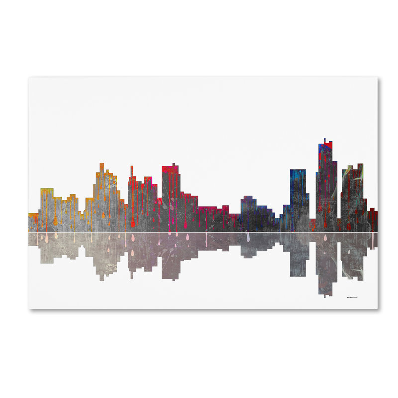 « boston massachusetts horizon », impression sur toile tendue, H 30 po x l 47 po x P 2 po