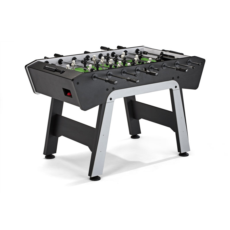 Brunswick Corner Kick Foosball Table – Compact Design with Sloped Playfield, Black/Green Finish