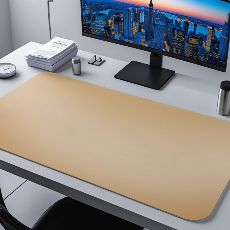 Desk Mat, 23.6" H x 13.8" W x 0.25" D, Muted Beige