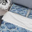 Ensemble de housse de couette moderne bleu et blanc à motif quadrilobe III-109156255