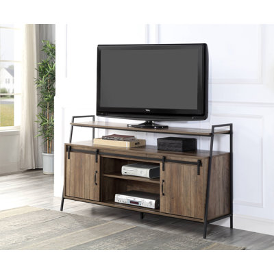 Rashawn Rustic Oak & Black Finish TV Stand
