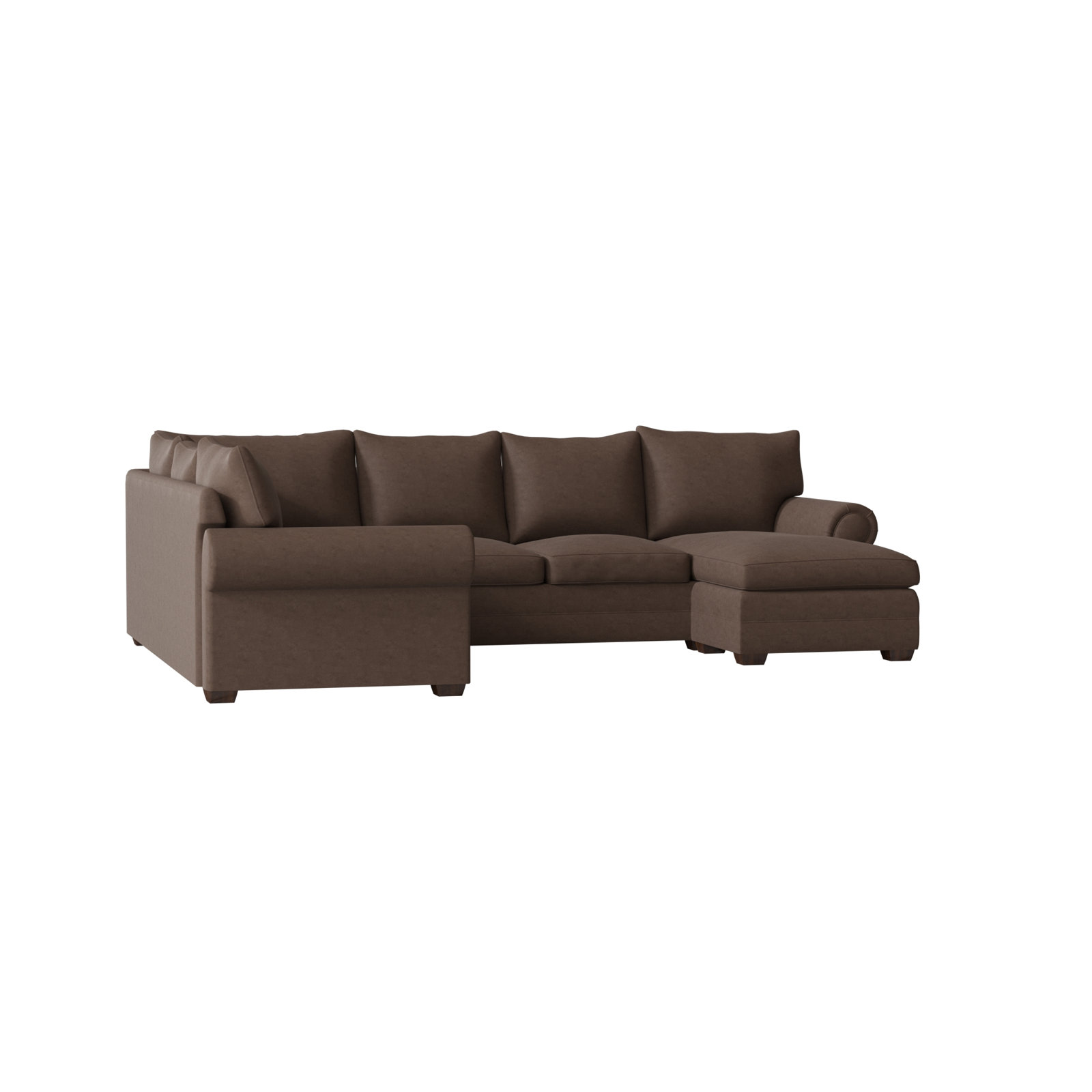 Upholstered U-Shaped Sectional, Belsire Pewter, Right Hand Facing