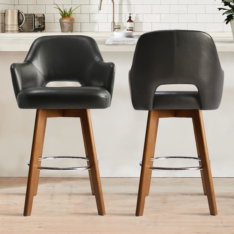 Tabouret de comptoir pivotant 26,5 po Blerina, Noir