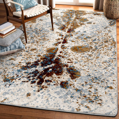 Tapis bleu à imprimé animal