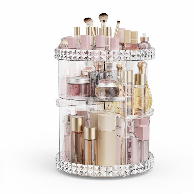 360° degree GlamSpin Adjustable Makeup Organizer