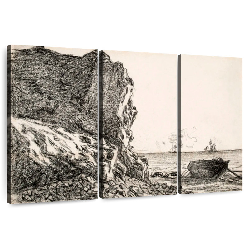 Gillard Falaises et mer Sainte-Adresse 1864, H 24 po x l 38 po