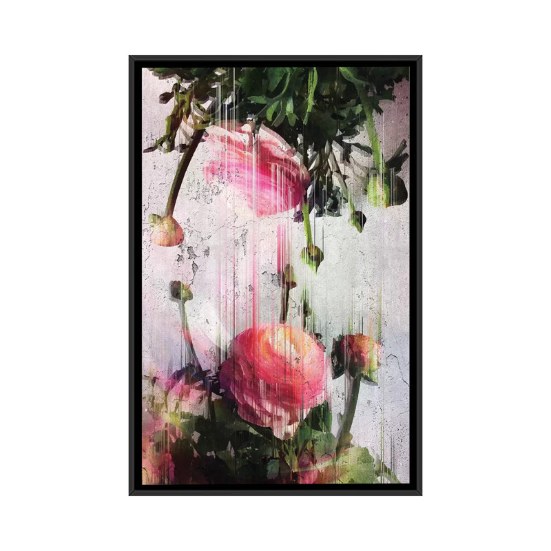 « buttercupss », reproduction d’impression sur toile, H 26 po x l 18 po x P 1,5 po, Toile avec cadre noir, Pas de tapis