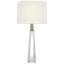 Olsen Cordless Table Lamp in Crystal and Polished Nickel with Linen Shade