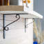 Hammer & Tongs - Notched Scroll Iron Shelf Bracket - D205mm - Raw