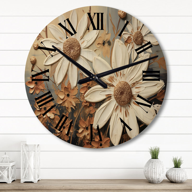 Horloge murale en bois massif Vasanthan, Grand