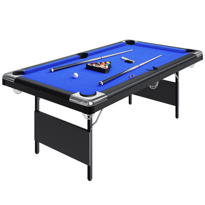 6-7 ft Pool Table for Adults Includes Balls, Cues, Chalks & Brush, Folding Pooltable for Game Room, Home, Office, Basement