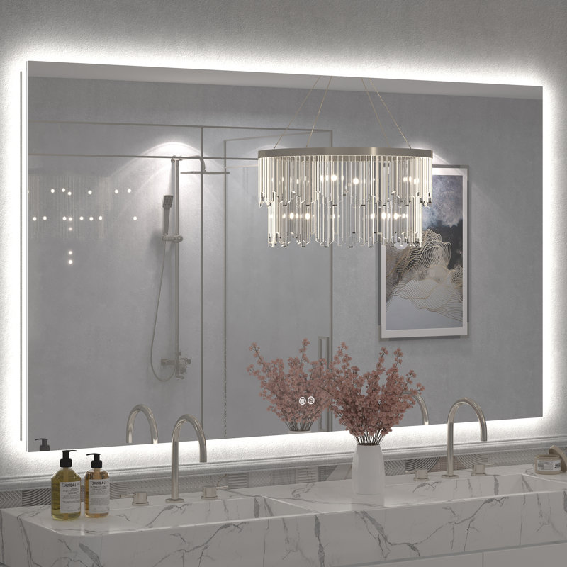 Miroir de salle de bain mural Molly, 66 po x 40 po, Rectangulaire