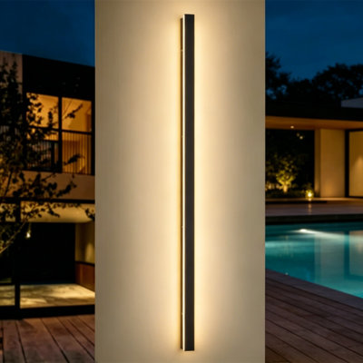 Barde Slender Sideway Outdoor Hardwired Bar Wall Sconce with LED Light Source