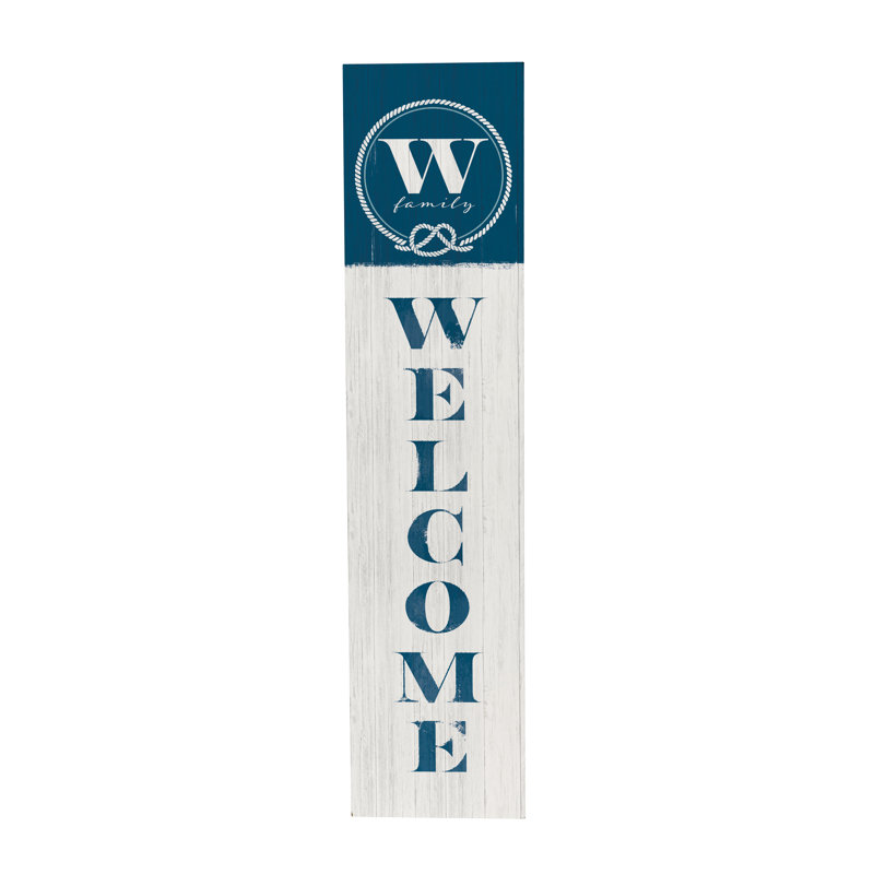 Coastal Porch Leaner Nautical Monogram 47" H W