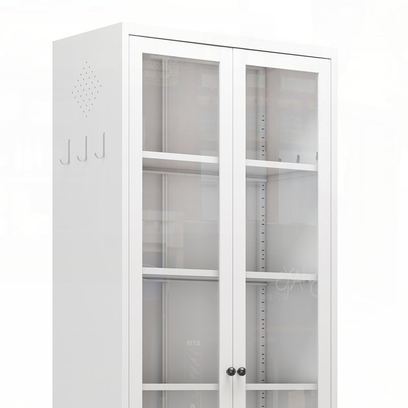 Armoire de cuisine robuste en métal avec tablettes réglables et cadre en acier inoxydable pour un rangement efficace