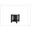 Table de bout 1pc moderne avec plateau en faux marbre et pieds en noyer antique, tablette de rangement ouverte pour le salon-133526228