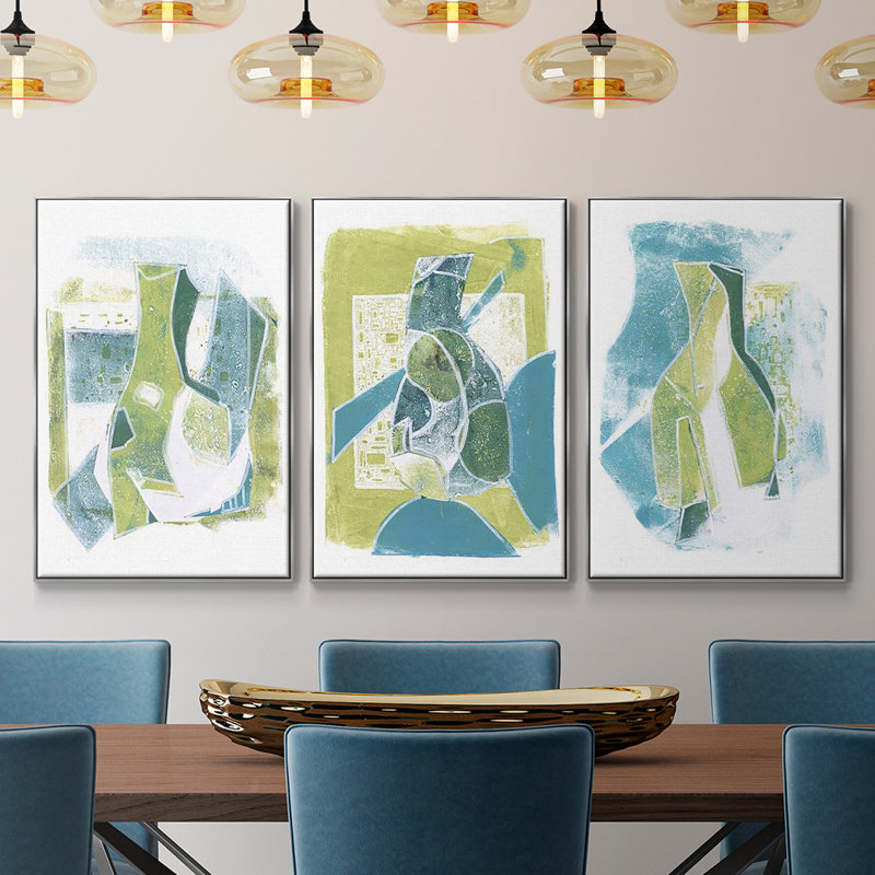 Jubilee Jugs III, reproduction sur toile 3 pièces, H 27 po x l 54 po x P 2 po, Argent