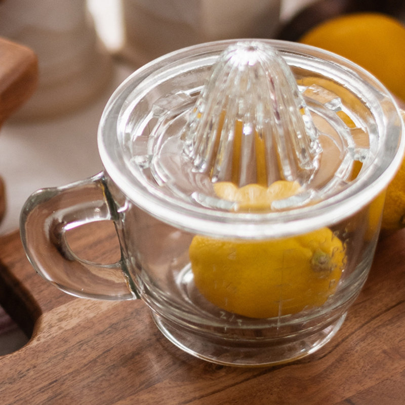 French Bistro Glass Citrus Hand Press Juicer