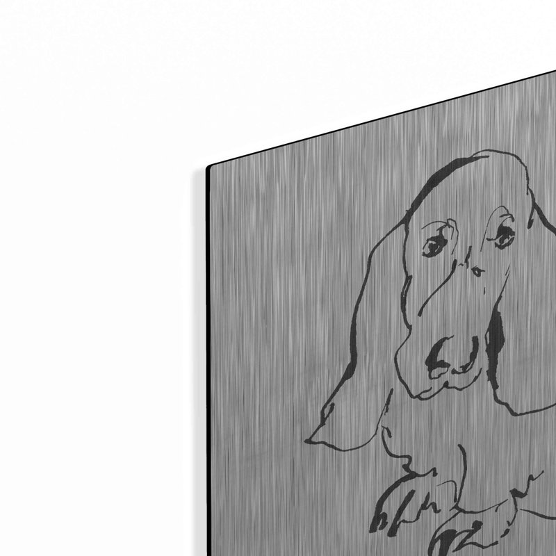 «Line Dog Basset Hound» par Chris Paschke, H 12 po x l 12 po