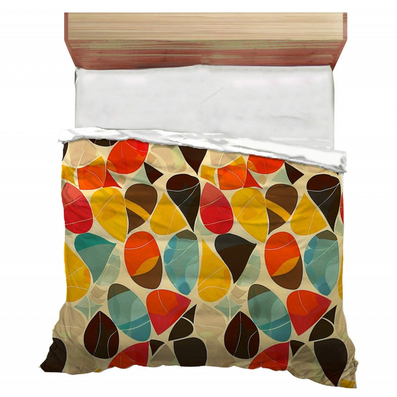 Polyester / Microfiber Comforter, Twin Extra Long Comforter, Yellow/Red/Black Abstract